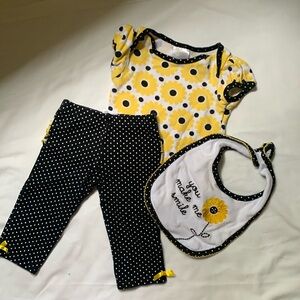 Baby Gear 3-6 month onesie, pant and bib set